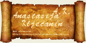 Anastasija Klječanin vizit kartica
